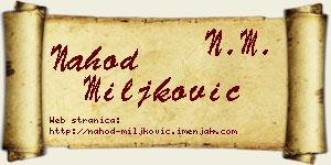 Nahod Miljković vizit kartica